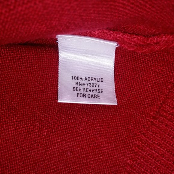 Croft & Barrow Womens Sweater Medium Red Solid Turtleneck Long Sleeve Pit to Pit - Picture 7 of 7